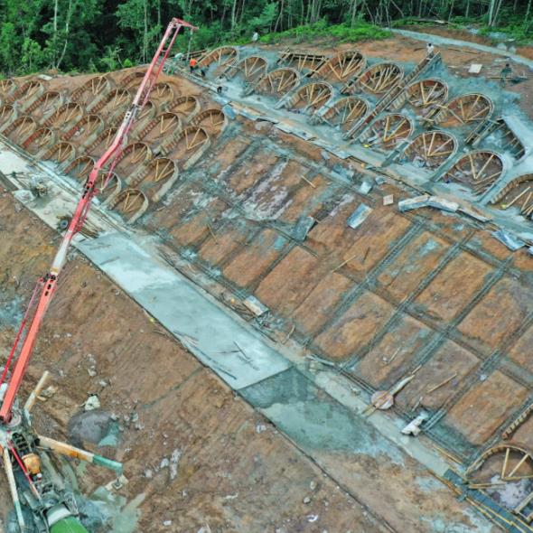 管棚管用于保護隧道施工